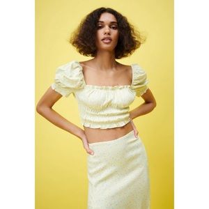 Zara Yellow Satin Top